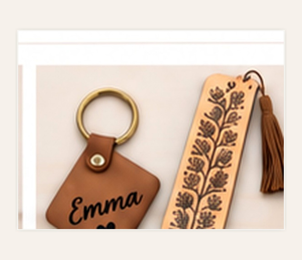 Personalized name keychain and delicate bookmark